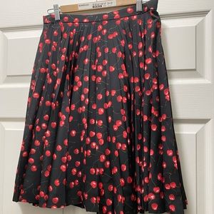 Jcrew cherry pleated skirt.